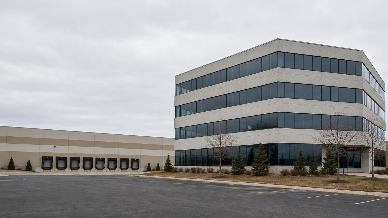 Commercial office and warehouse building